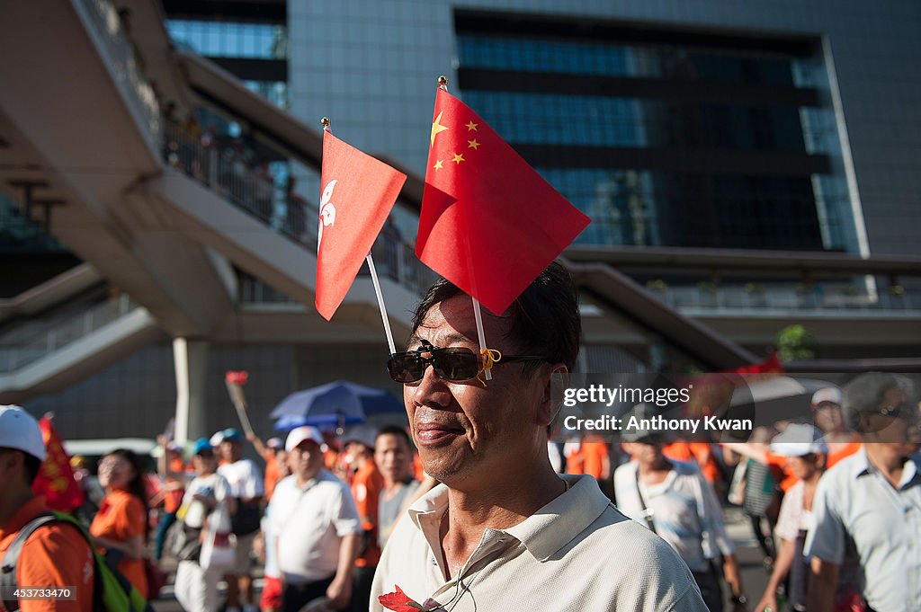 Anti-Occupy Central Stages A 'Walk For Peace And Universal Suffrage'