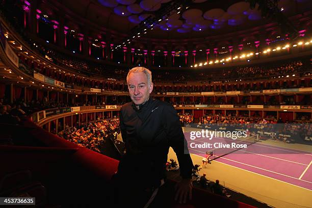 John McEnroe poses for a portrait on day two of the Statoil Masters Tennis at the Royal Albert Hall on December 5, 2013 in London, England.