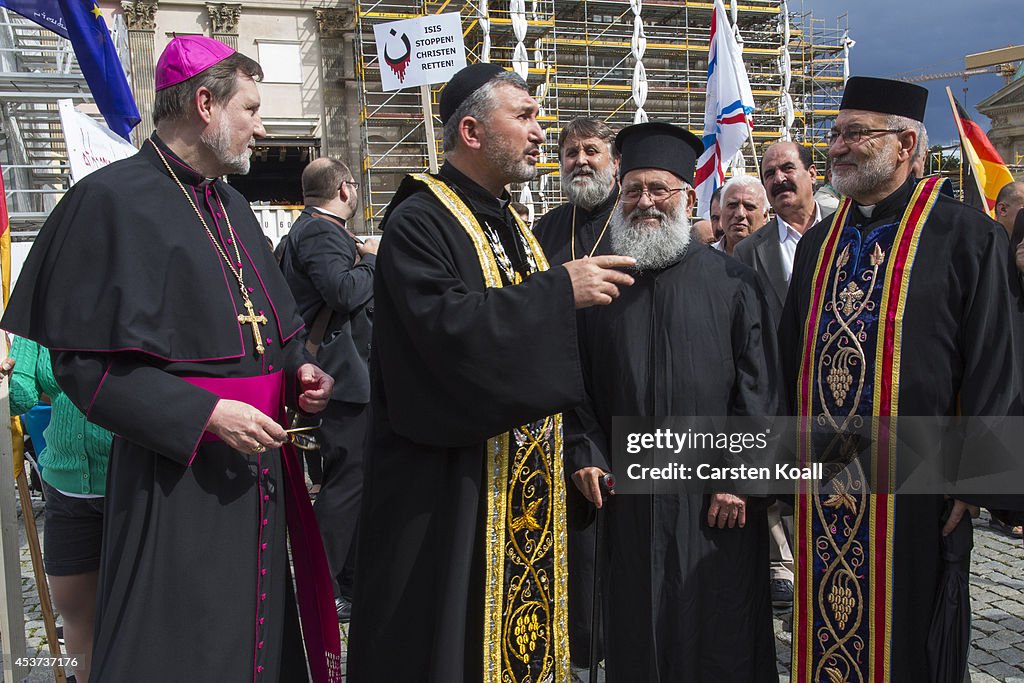 Yazidis And Syrian Christians Protest ISIS Violence