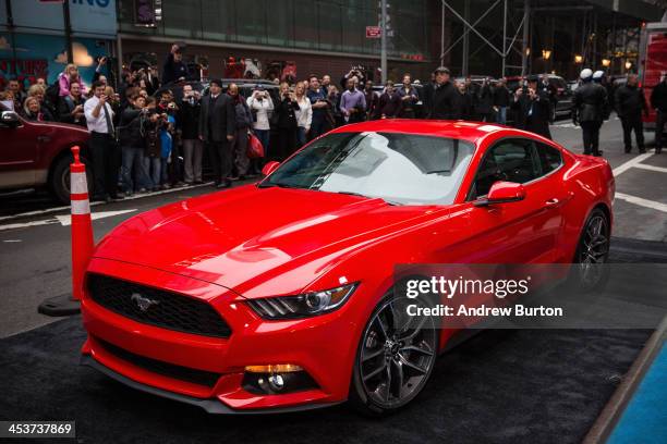 The new 2015 Ford Mustang is revealed on the set of Good Morning America on December 5, 2013 in New York City. The 2015 model marks the 50th...