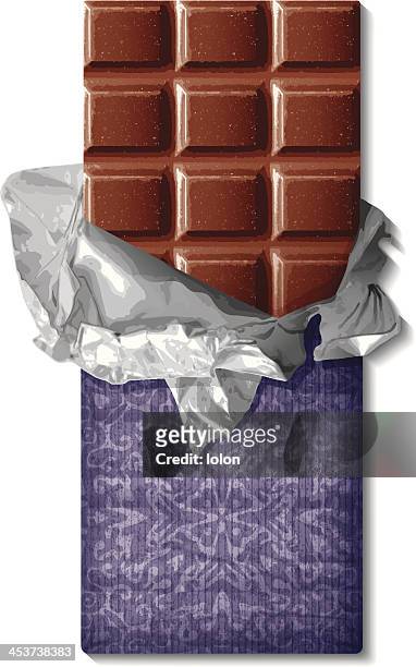 milk chocolate bar - chocolate foil stock-grafiken, -clipart, -cartoons und -symbole