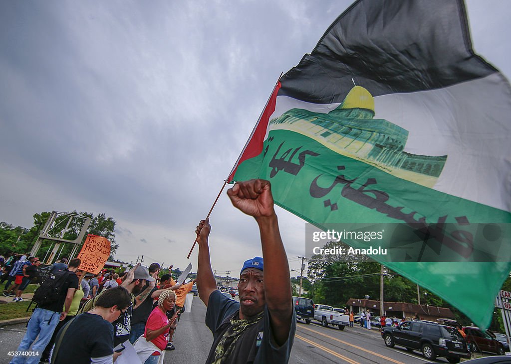 Protest over Michael Brown shooting in Ferguson