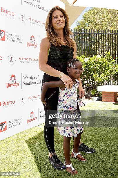 Trainer Jillian Michaels and her daughter Lukensia Michaels Rhoades attend Kickball For A Home - Celebrity Challenge presented by Dave Thomas...