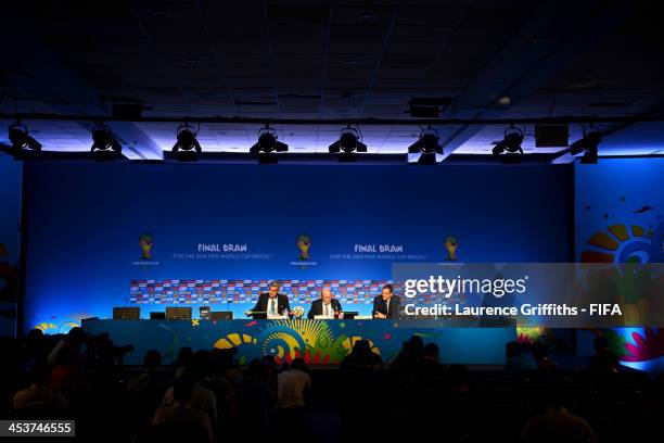 Director of Communications Walter de Gregorio, FIFA President Joseph S. Blatter and FIFA Secretary General Jerome Valcke attend the FIFA Executive...