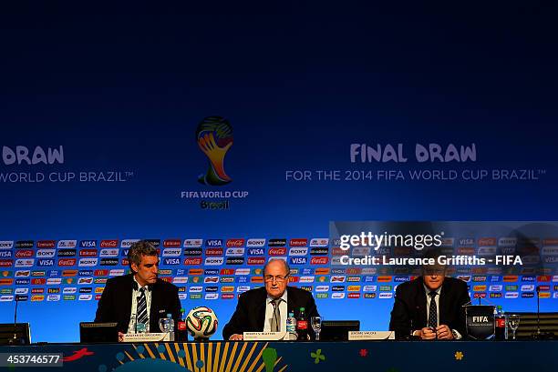 Director of Communications Walter de Gregorio, FIFA President Joseph S. Blatter and FIFA Secretary General Jerome Valcke attend the FIFA Executive...