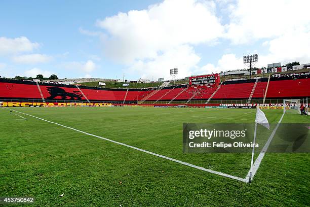 General view of the stadium before the match between Vitoria and Chapecoense as part of Brasileirao Series A 2014 at Estadio Manoel Barradas on...