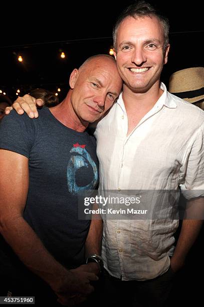 Sting and Joe Sumner attend Apollo in the Hamptons at The Creeks on August 16, 2014 in East Hampton, New York.