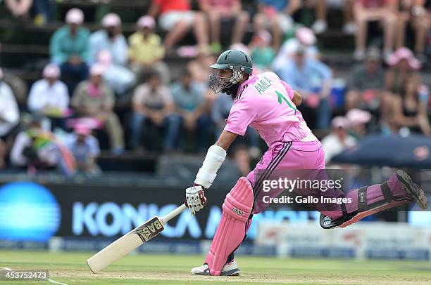 Hashim Amla of South Africa runs a single during the 1st Momentum ODI match between South Africa and India at Bidvest Wanderers Stadium on December...