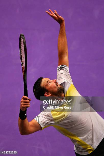 Pat Rafter of Australia in action during his group match against Greg Rusedski of Great Britain on day two of the Statoil Masters Tennis at the Royal...