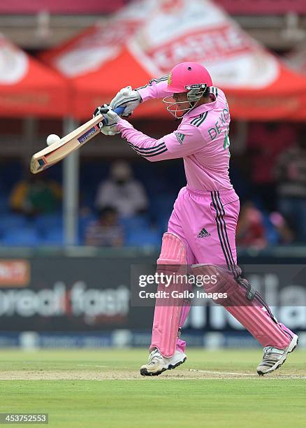 Quinton de Kock of South Africa hits a six during the 1st Momentum ODI match between South Africa and India at Bidvest Wanderers Stadium on December...