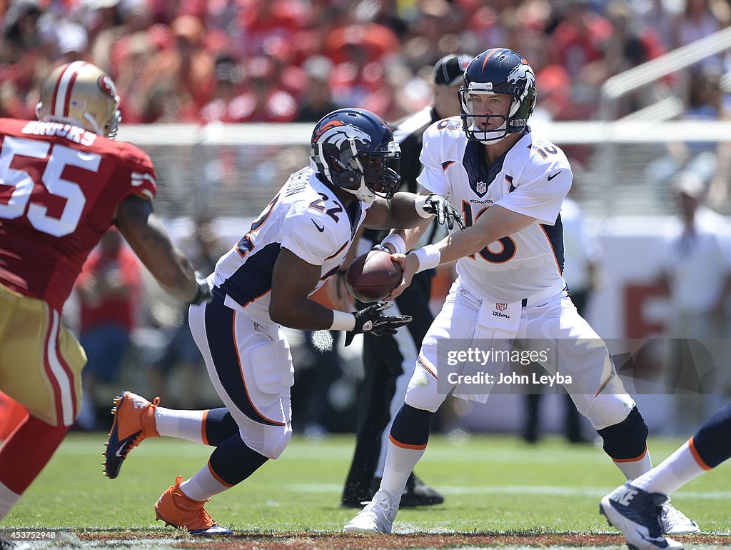 Denver Broncos versus the San Francisco 49ers