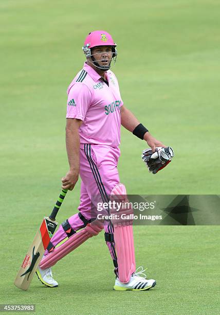 Jacques Kallis of South Africa walks off for 10 runs during the 1st Momentum ODI match between South Africa and India at Bidvest Wanderers Stadium on...