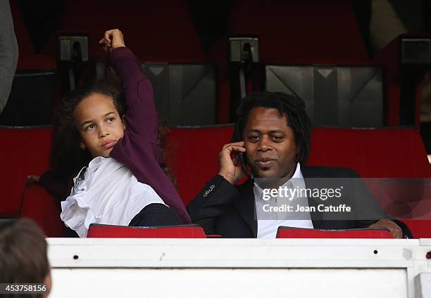 Former French international player Bernard Diomede attends the French Ligue 1 match between Paris Saint Germain FC and SC Bastia at Parc des Princes...