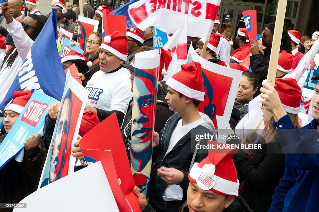 US-POLITICS-FAST FOOD-WAGE STRIKE