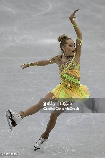 Elena Radionova of Russia competes in the Ladies Short Program during day one of the ISU Grand Prix of Figure Skating Final 2013/2014 at Marine Messe...
