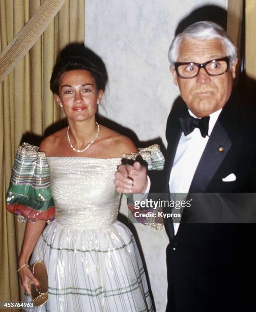 English actor Cary Grant with his wife Barbara Harris, circa 1983.