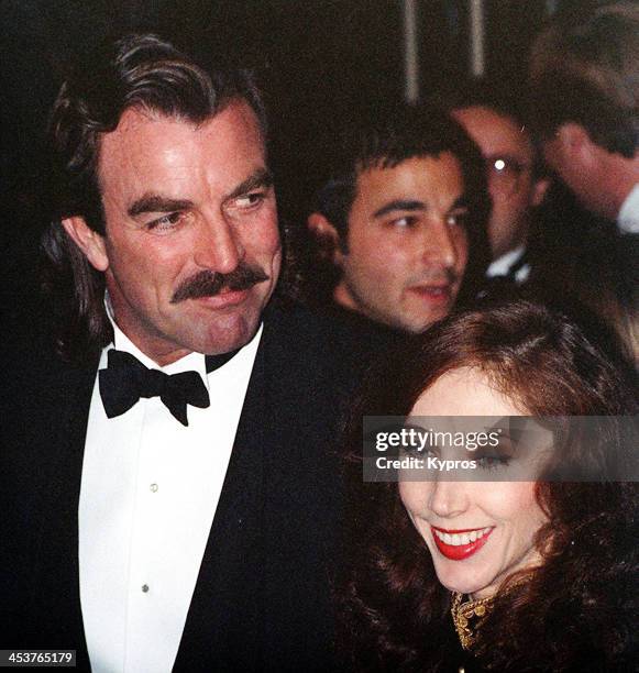 American actor Tom Selleck with his wife Jillie Mack, circa 1990.