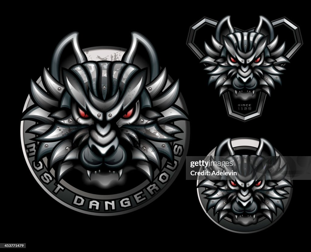 Metallic cat emblem