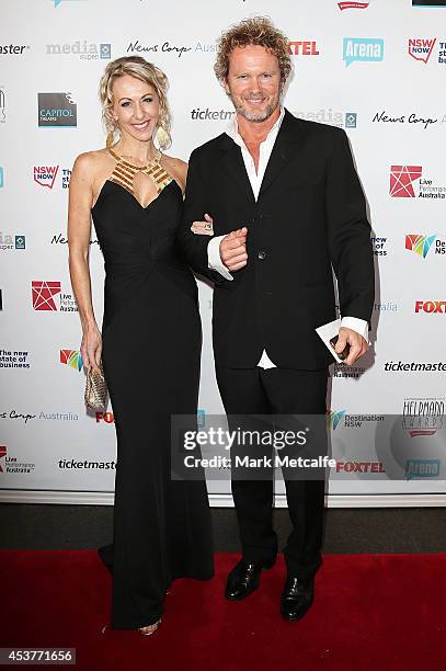 Craig McLachlan and partner arrive at the 2014 Helpmann Awards at the Capitol Theatre on August 18, 2014 in Sydney, Australia.