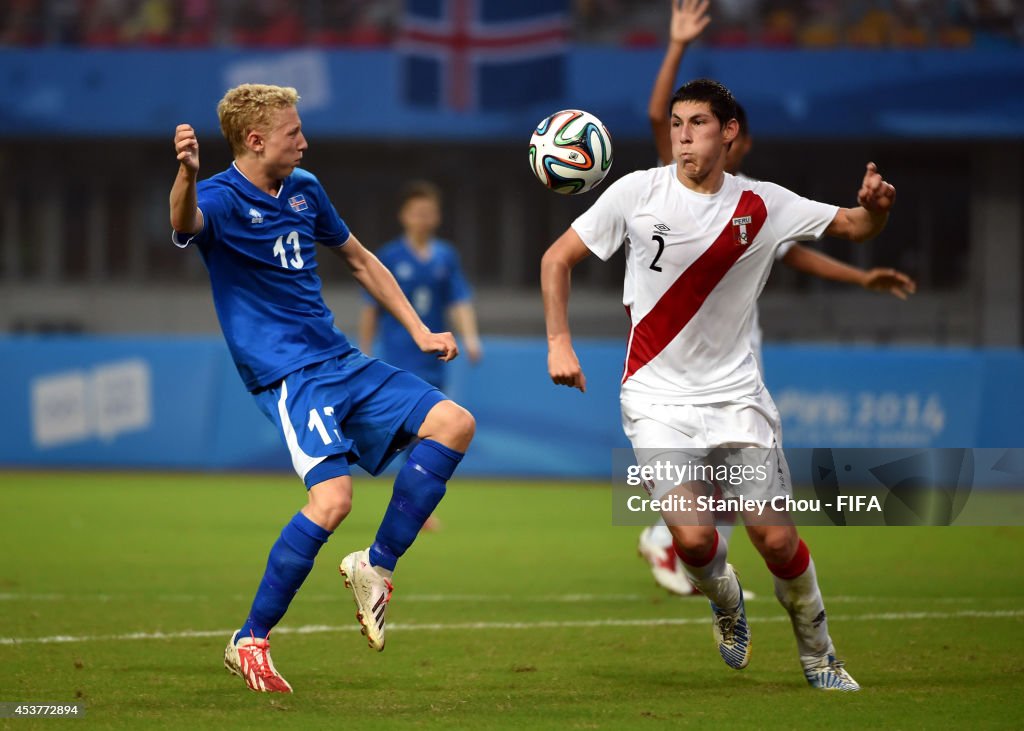 Iceland v Peru - FIFA: Boys Summer Youth Olympic Football Tournament Nanjing 2014