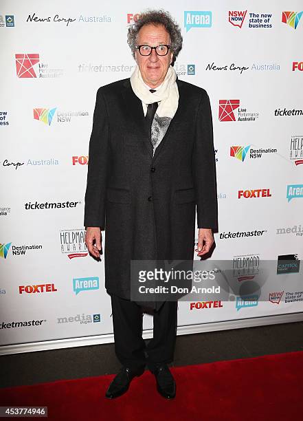 Geoffrey Rush arrives at the 2014 Helpmann Awards at the Capitol Theatre on August 18, 2014 in Sydney, Australia.