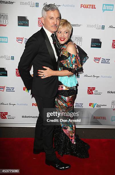 Baz Lurhmann and Catherine Martin arrive at the 2014 Helpmann Awards at the Capitol Theatre on August 18, 2014 in Sydney, Australia.