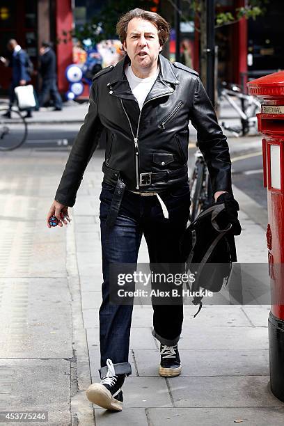 Jonathan Ross seen arriving at the BBC Radio 2 Studios on August 18, 2014 in London, England.