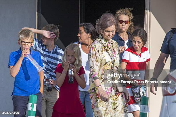 Miguel Urdangarin, Juan Pablo Nicolas Urdangarin, Irene Urdangarin, guest, Queen Sofia of Spain, Princess Elena of Spain and Victoria Federica de...