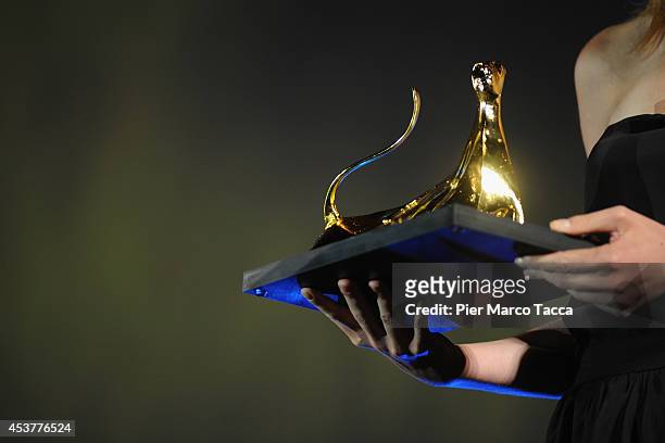 Pardo doro of International Competition is displayed during 67th Locarno Film Festival August 16, 2014 in Locarno, Switzerland.