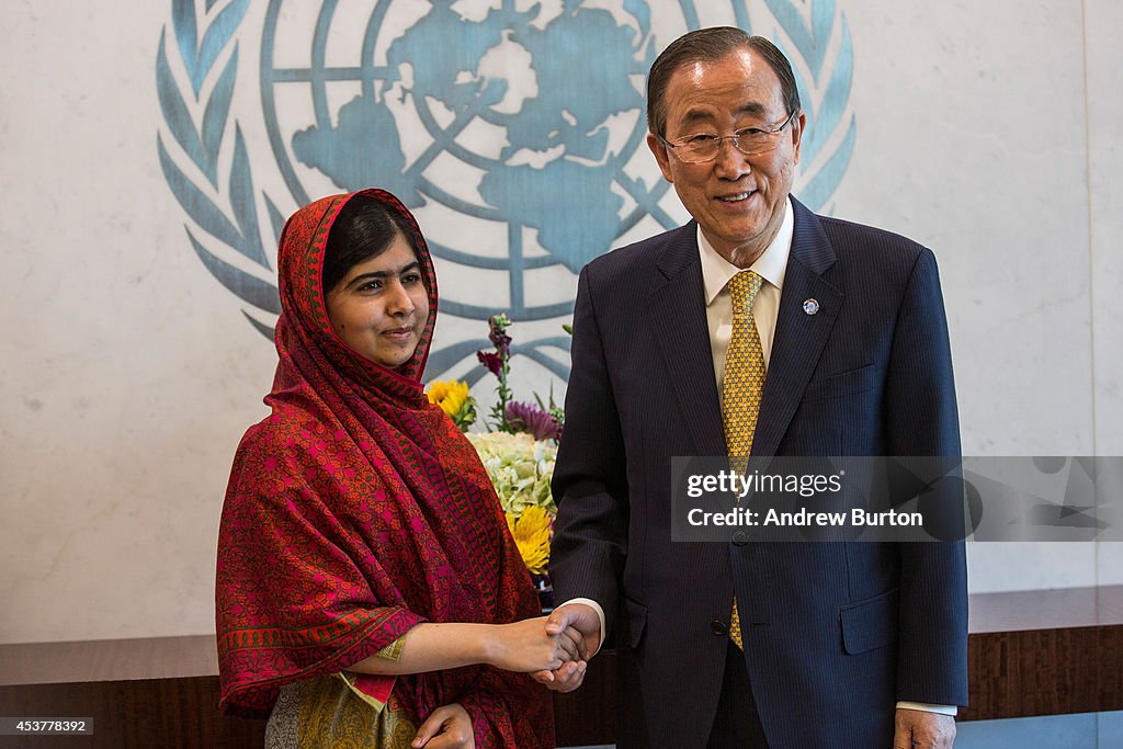 Ban Ki-Moon Meets With Malala Yousafzai At The U.N.