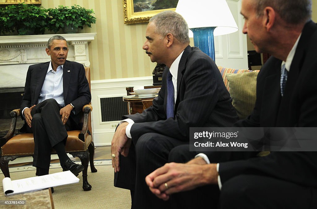 Obama Meets With AG Holder For Situational Update On Ferguson