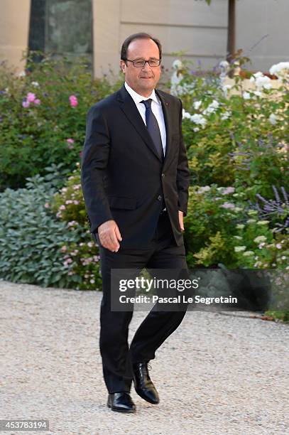 French President Francois Hollande is seen at Elysee Palace on August 18, 2014 in Paris, France.