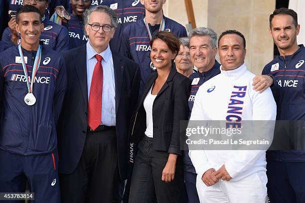 President of the French Athletics federation, Bernard Amsalem , French Minister for Women's Rights, Cities, Sports and Youth Najat Vallaud-Belkacem...