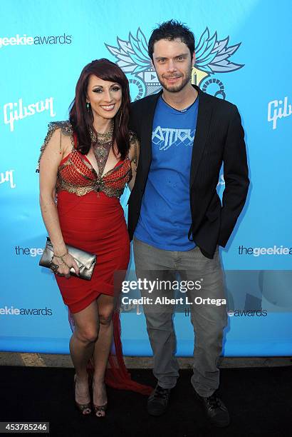 Founder Kristen Nedopak and director Dane Sturrusten arrive for The Geekie Awards 2014 held at Avalon on August 17, 2014 in Hollywood, California.