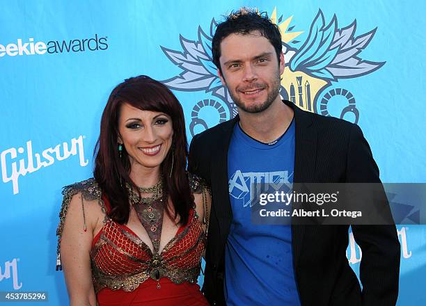 Founder Kristen Nedopak and director Dane Sturrusten arrive for The Geekie Awards 2014 held at Avalon on August 17, 2014 in Hollywood, California.