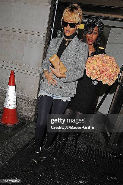 Rihanna is seen on February 22, 2012 in London, United Kingdom.