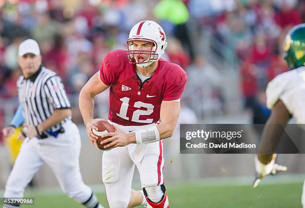 Andrew Luck of the Stanford Cardinal runs during an NCAA football game played November 7, 2009 between Stanford University and the University of...