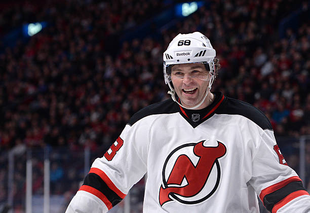 Jaromir Jagr of the New Jersey Devils during the NHL game against the Montreal Canadiens on December 2, 2013 at the Bell Centre in Montreal, Quebec,...