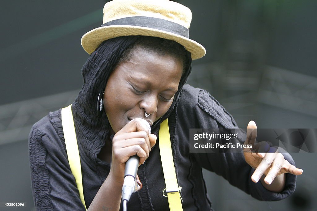 Singer Jaqee performs live on stage at the Jazz and Joy...
