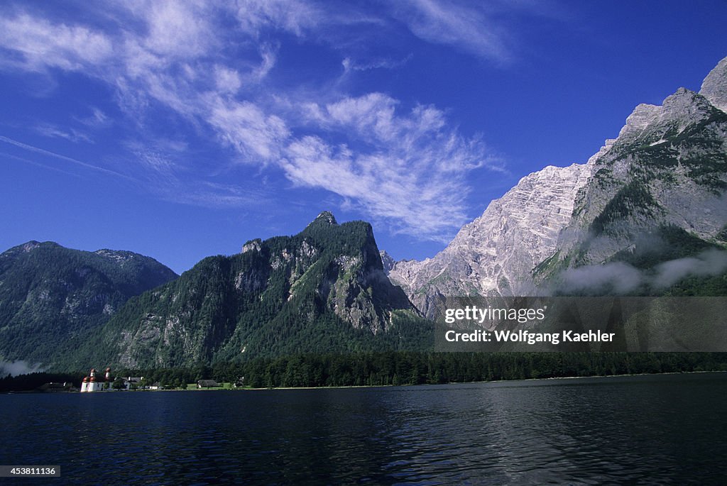 Germany, Bavaria, Berchtesgaden, Konigsee, St. Bartholoma W...