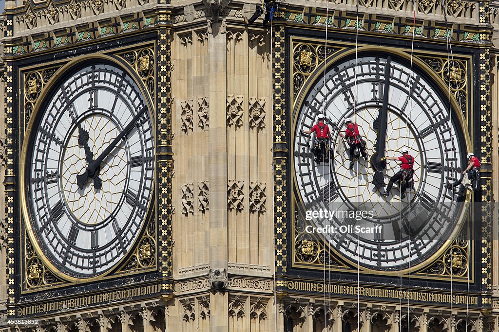 Cleaning Of Big Ben's Clock face