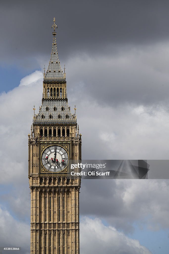 Cleaning Of Big Ben's Clock face