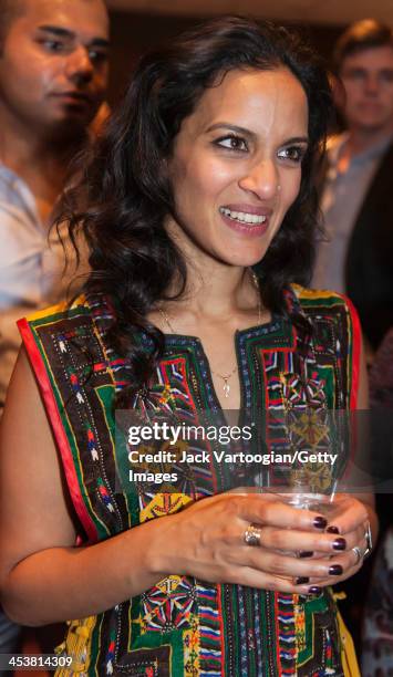 British-born Indian musician Anoushka Shankar attends a reception after her ensemble's World Music Institute concert at New York University's...