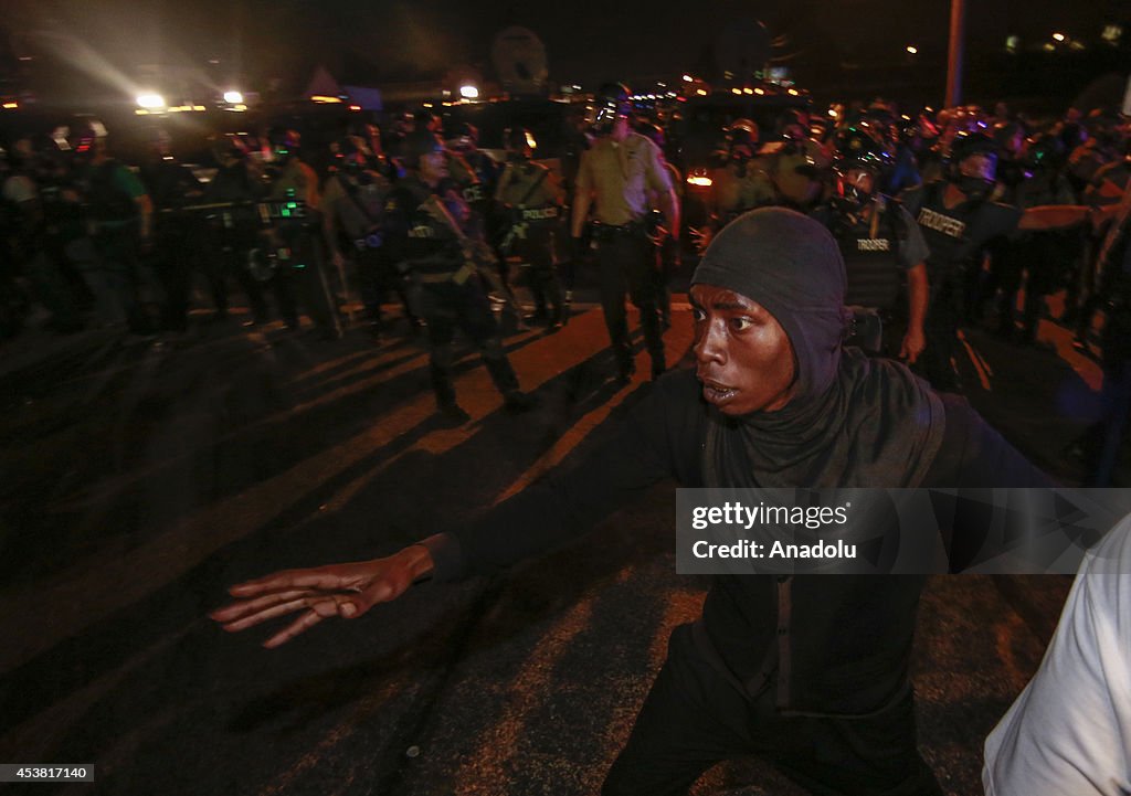 Protest in Ferguson over Michael Brown's death