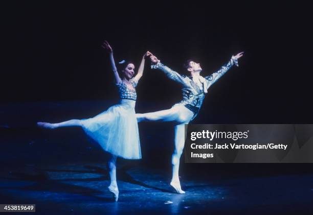 Russian-born French dancer Rudolf Nureyev and American ballerina Eva Evdokimova perform in Nureyev's version of 'The Nutcracker' with the Berlin...