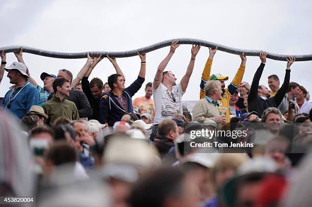 Beer snake compiling in the afternoon during the 4th Ashes Test Match day two between England and Australia at Emirates ICG Durham on August 10th...