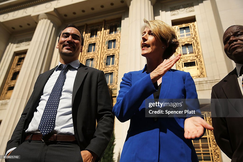 Primary Challenger To Mayor Cuomo Zephyr Teachout Holds News Conference In Brooklyn