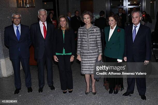Queen Sofia of Spain attends Cofares foundation award and Christmas Charity concert at Teatro Real in Madrid on December 5, 2013 in Madrid, Spain.