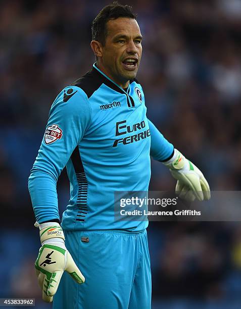 David Forde of Millwall in action during the Sky Bet Championship match between Sheffield Wednesday and Millwall at Hillsborough Stadium on August...