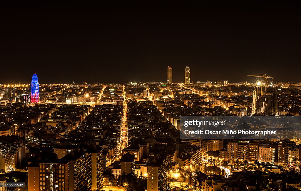 Barcelona Night City Lights